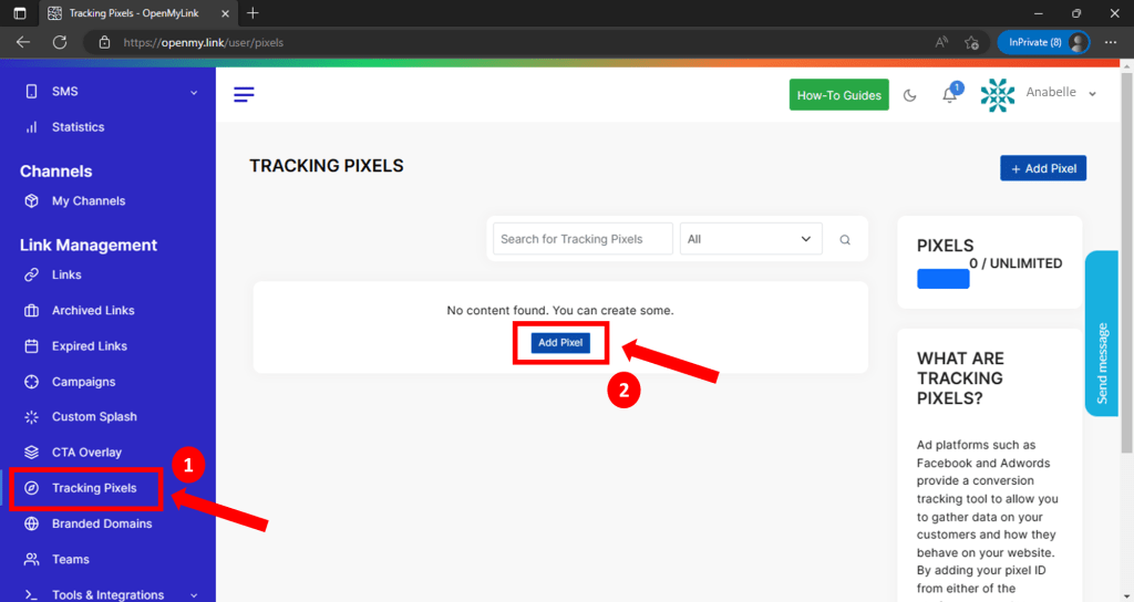 How to setup Tracking Pixels on OpenMyLink 2 img-5