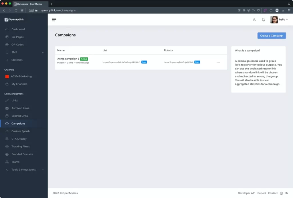 How to create a link rotator using OpenMyLink Campaigns 2 Link Rotator
