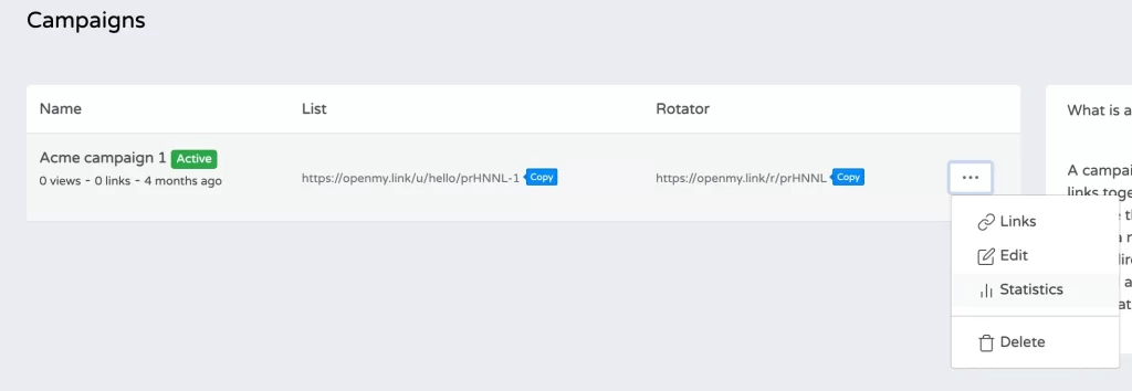How to create a link rotator using OpenMyLink Campaigns 5 img-8