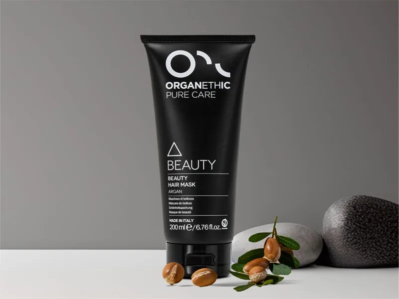 Organethic Pure Care Beauty Hair Mask with argan seeds.