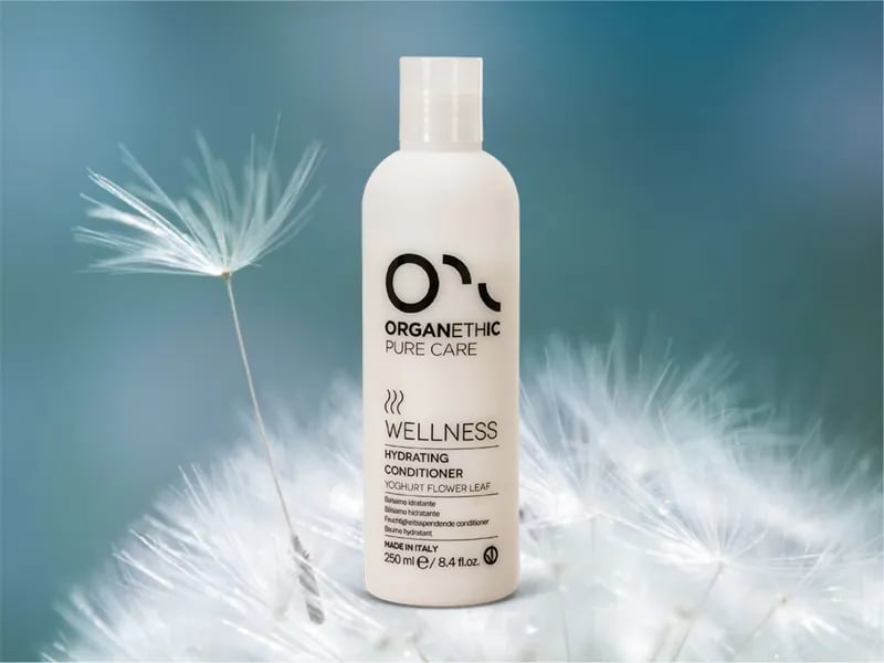 Hydrating Conditioner standing on a dandelion