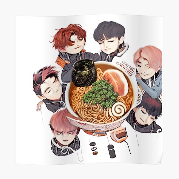 LOOKISM BTS eat ramen  Poster RB2112 product Offical lookism Merch