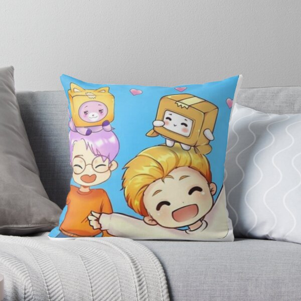 lankybox kids  Throw Pillow RB1912 product Offical lankybox Merch