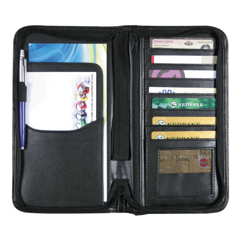 Black A5 PU Travel Wallet A5 The Lever Arch Lab