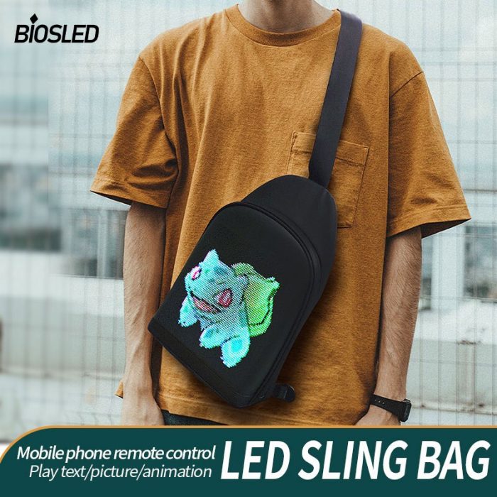 2021 Outdoor LED Display Screen Mens Shoulder Bag Light Advertising Wifi Control Walking Messenger Bags Wireless 1 - Led Backpack