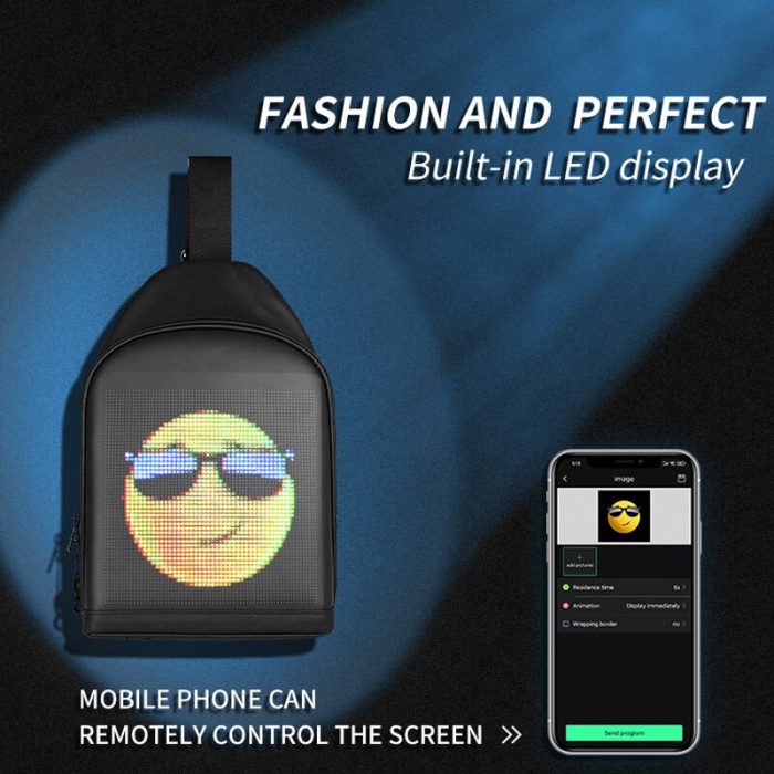 2021 Outdoor LED Display Screen Mens Shoulder Bag Light Advertising Wifi Control Walking Messenger Bags Wireless 3 - Led Backpack