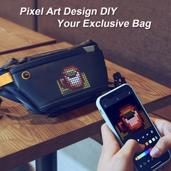 Divoom Sling Bag Customizable Pixel Art Fashion Design Outdoor Sport Waterproof for Biking Hiking Outside Activity 1 - Led Backpack