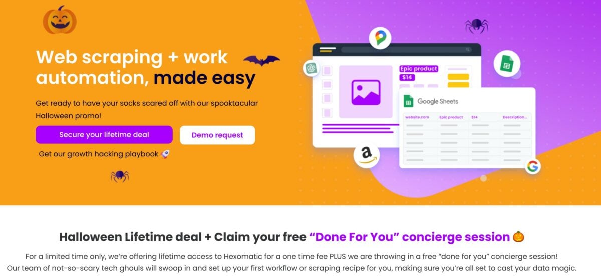 Hexomatic Halloween 🎃 Lifetime Deal with Free “Done For You” concierge ...