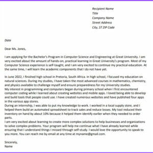 Editable Motivation Letter for Erasmus - Motivation Letter