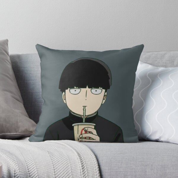 Shigeo slurping Throw Pillow RB1710 product Offical Mob Psycho 100 Merch