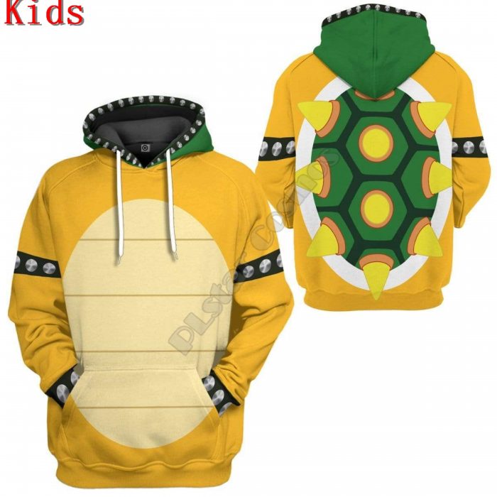 Bowser Uniform 3D Printed Hoodies Kids Pullover Sweatshirt Tracksuit Jacket T Shirts Boy Girl Cosplay apparel 3 - Mario Plush