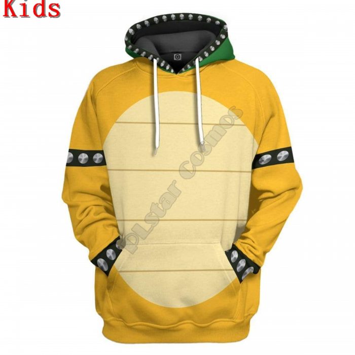 Bowser Uniform 3D Printed Hoodies Kids Pullover Sweatshirt Tracksuit Jacket T Shirts Boy Girl Cosplay apparel 5 - Mario Plush