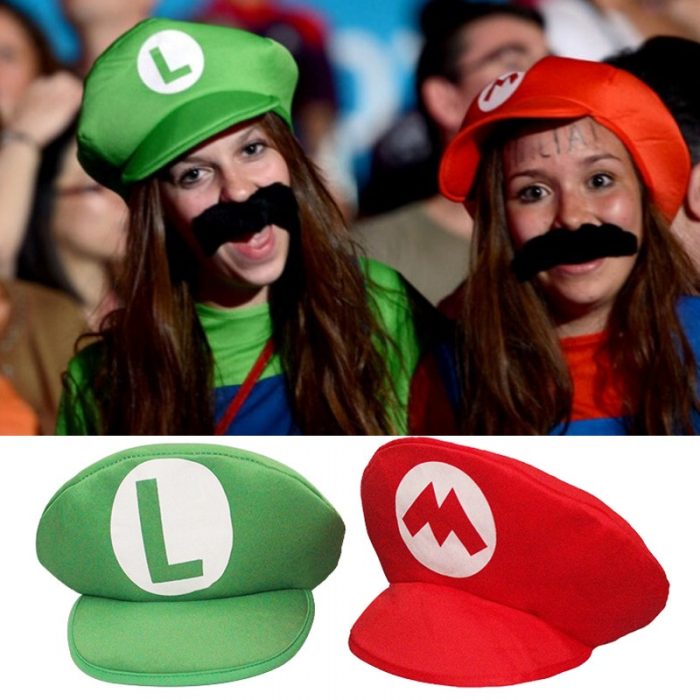 Super Mario Bros Luigi Cartoon Cosplay Hat Classic Game Anime Figure Halloween Funny Clothes Unisex Kids 2 - Mario Plush