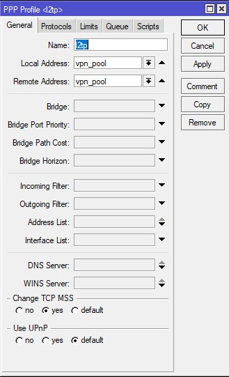 Mikrotik PPP Profiles