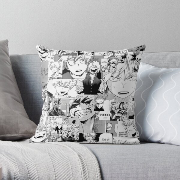 Bakugou Katsuki Collage Throw Pillow RB2210 product Offical My Hero Academia Merch