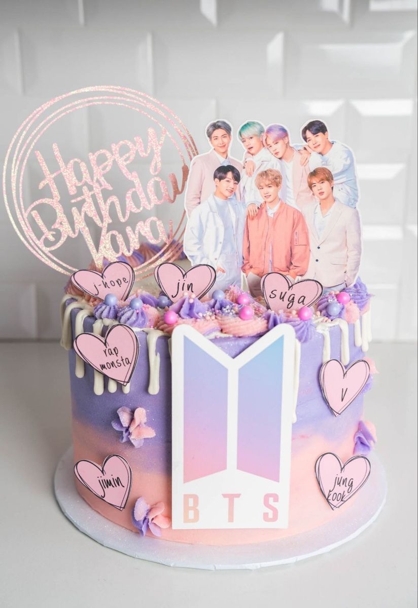 BTS KPop Cake | Помадные торты, Торт на день рождения, Торт