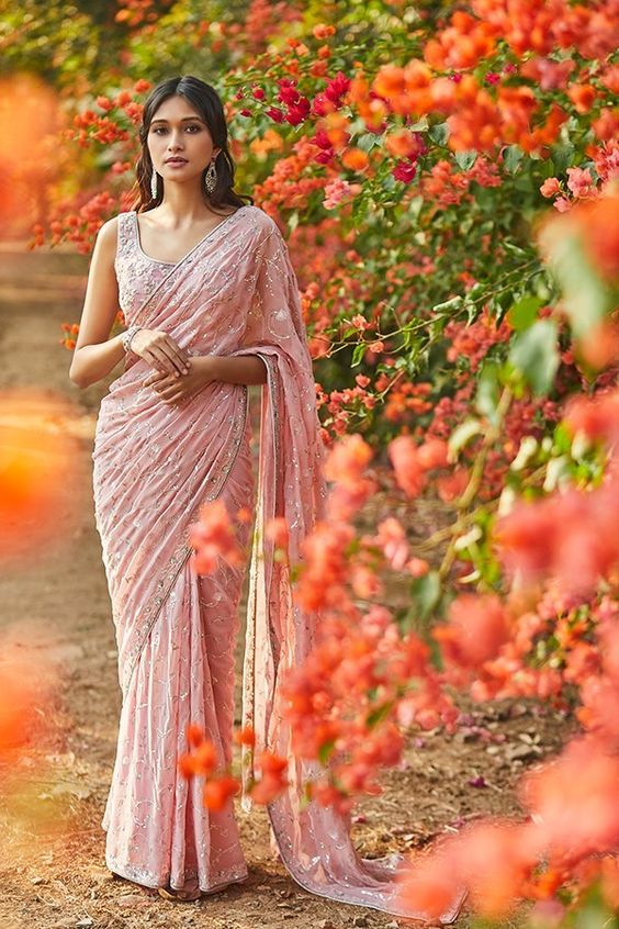 Wedding party saree on sale look