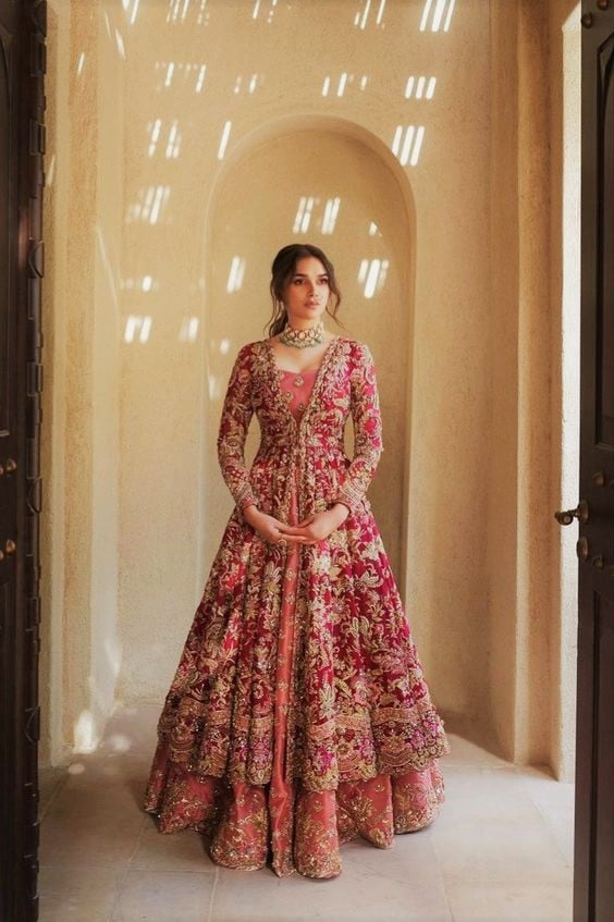 Simple anarkali dress outlet for wedding