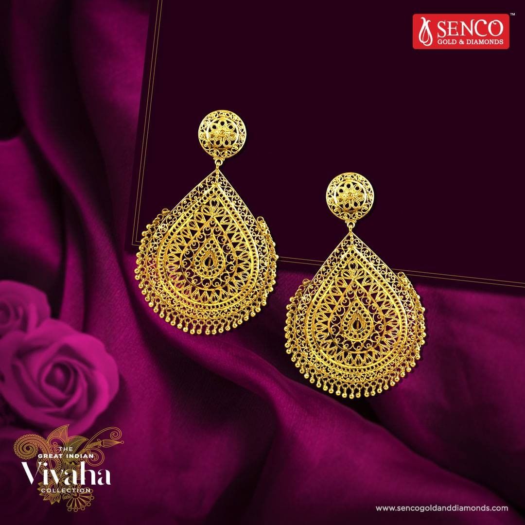 Senco Gold  Diamonds  Exclusive Gold Earrings from Natun Tumi Collection  of Senco Gold Jewellers  Facebook