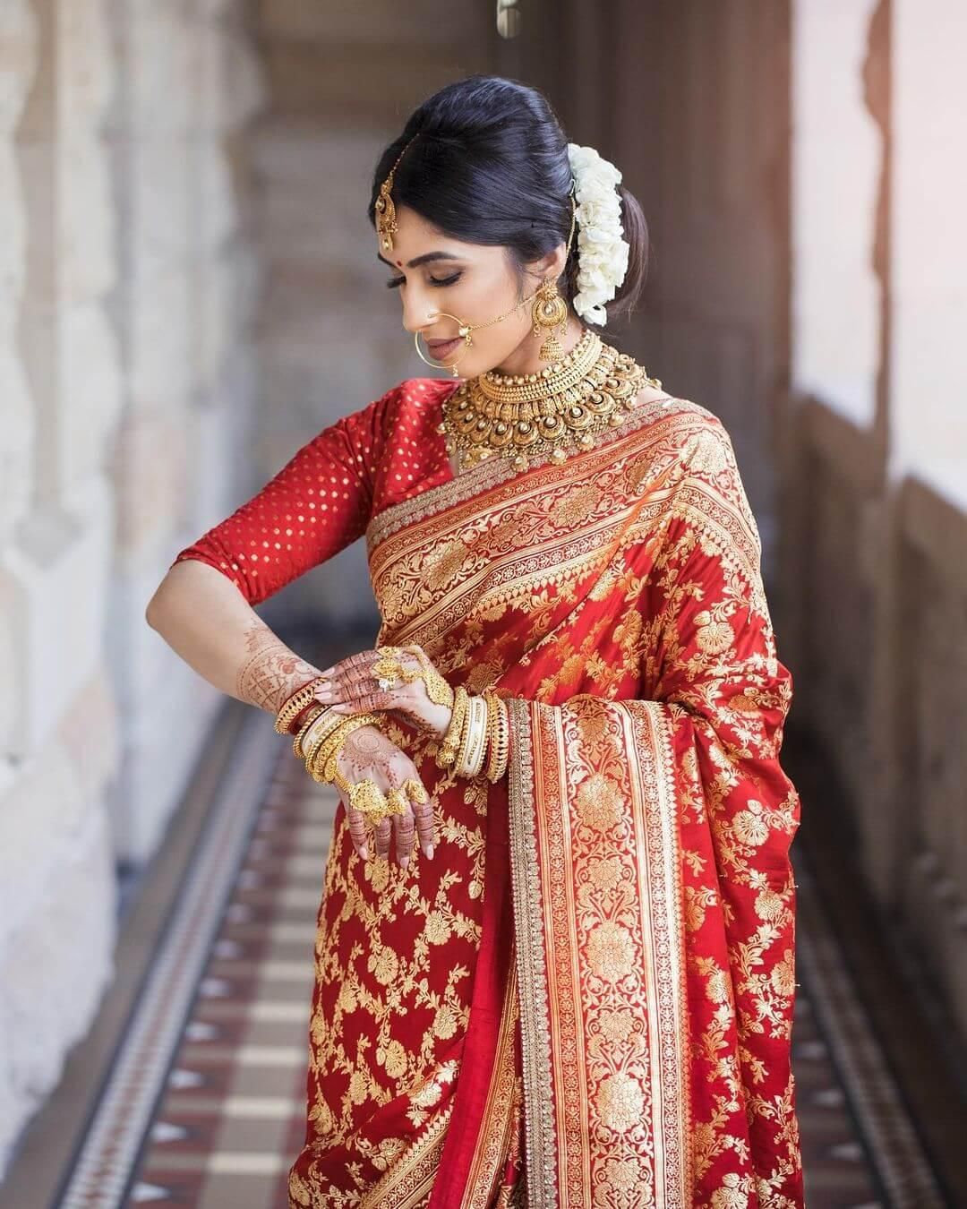 Bengali banarasi shop saree for wedding