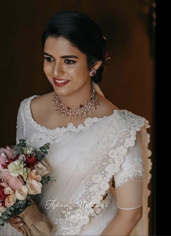 Top 10 Trending Christian Bridal Sarees with Gorgeous Look | Christian  bridal saree, Christian wedding sarees, Pakistani bridal wear