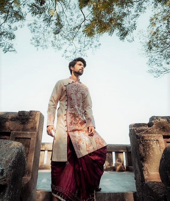 Silk dhoti and 2024 kurta for wedding