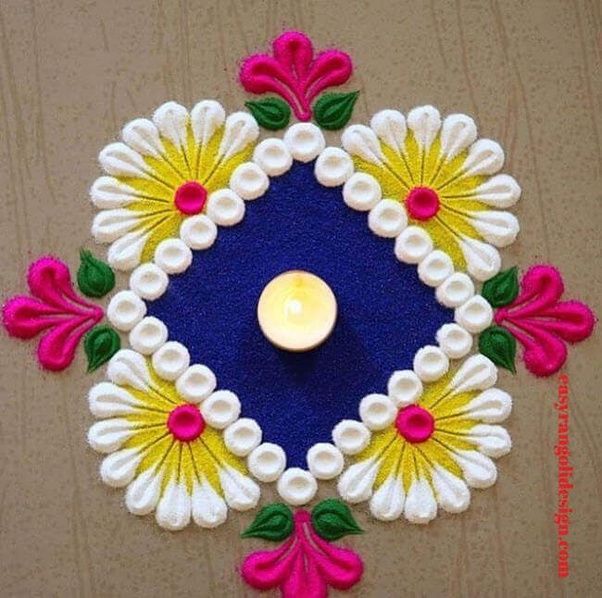 Top Beautiful flowers and leaves Rangoli design by Sangeeta | Very easy  muggulu kolam for Festivals- - YouTube