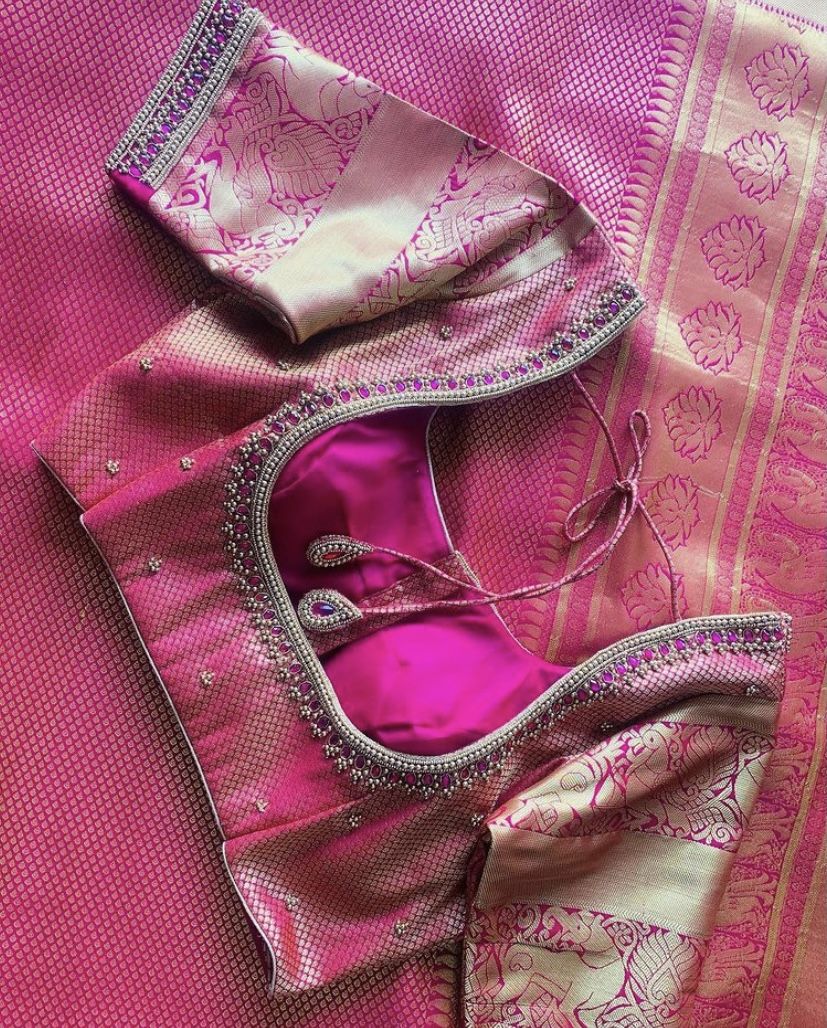 Top 10 Gorgeous Pink Wedding Blouse Designs Ideas