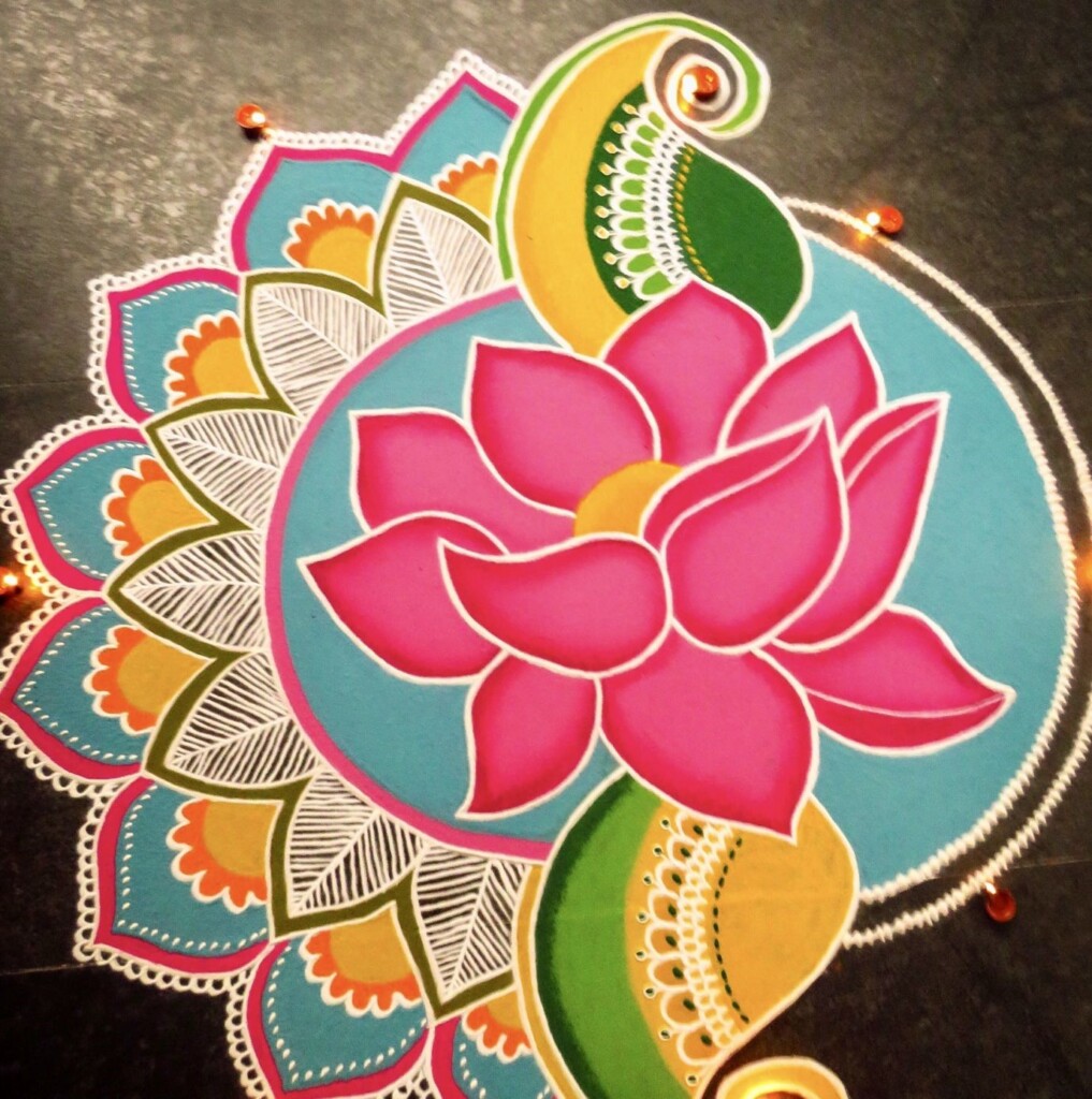 15 Best Lotus Rangoli Designs and Creative Ideas