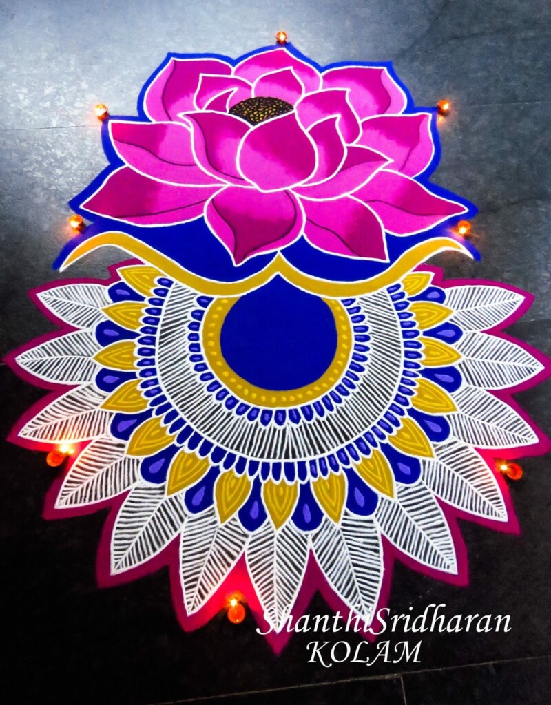15 Best Lotus Rangoli Designs and Creative Ideas