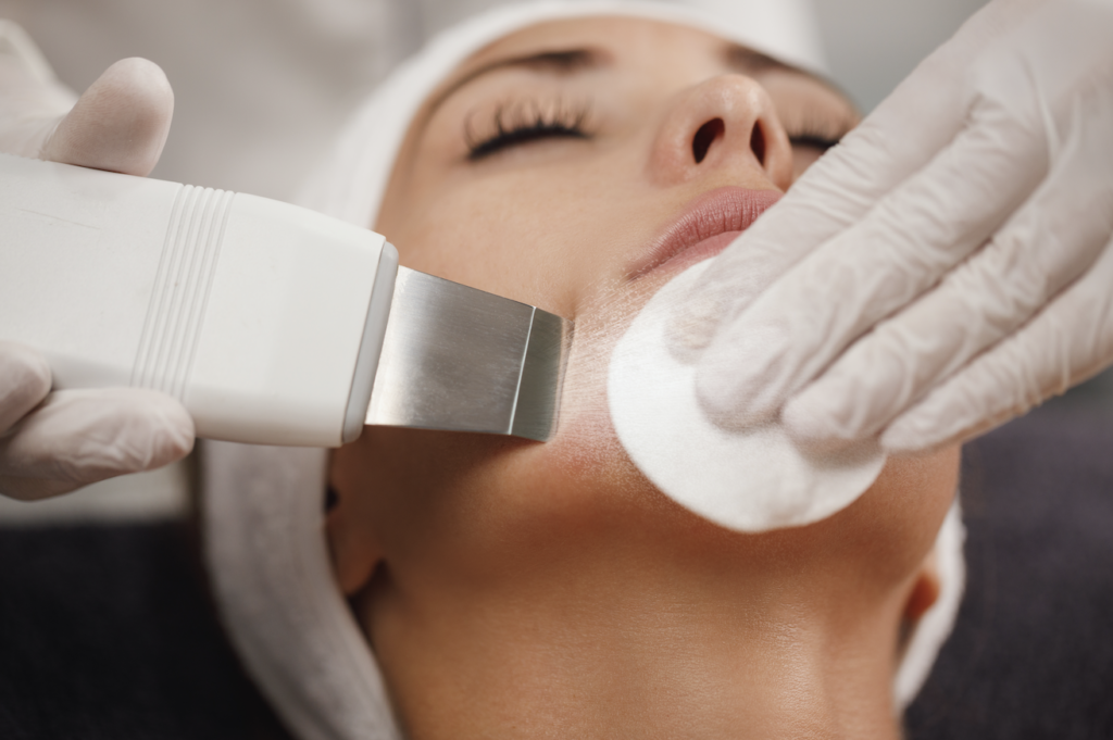 Ultrasonic frequencies being used in facial