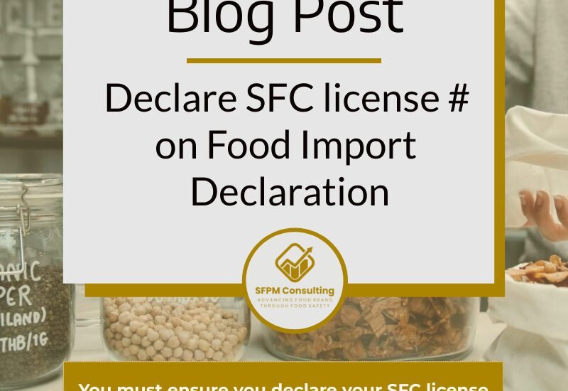 Food import clearance license