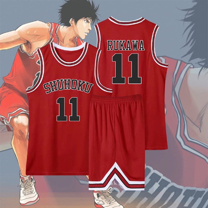 Anime Sakuragi Hanamichi Cosplay Slam Dunk Jersey Shohoku School Basketball Team Uniform Sportswear Kaede Rukawa Cosplay 1 - Slam Dunk Merch