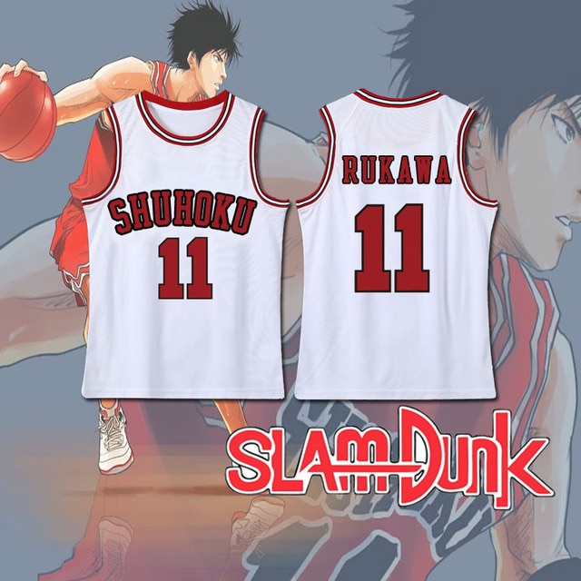 Anime Sakuragi Hanamichi Cosplay Slam Dunk Jersey Shohoku School Basketball Team Uniform Sportswear Kaede Rukawa Cosplay 19.jpg 640x640 19 - Slam Dunk Merch