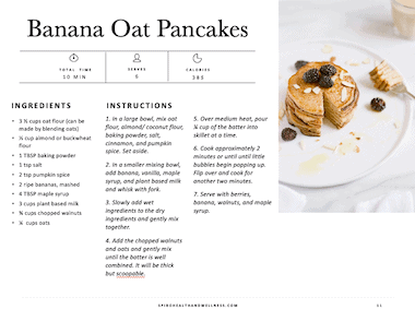 Banana Oat Pancakes | Transition to Health Cookbook | Spiro Health and Wellness