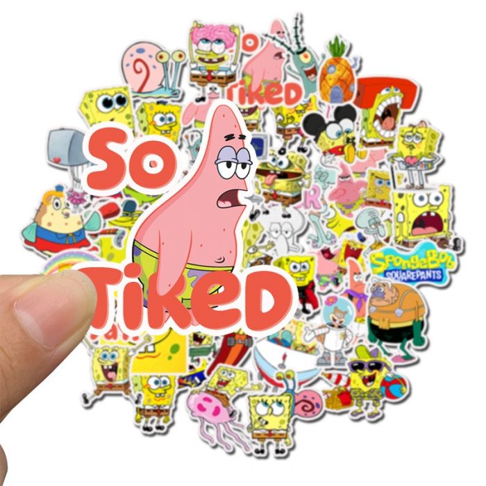 10 30 50Pcs Spongebobs Stickers Cute Squarepants Patrick Star Anime Sticker Guitar Cartoon Waterproof Graffiti Decals 4 - Spongebob Plush