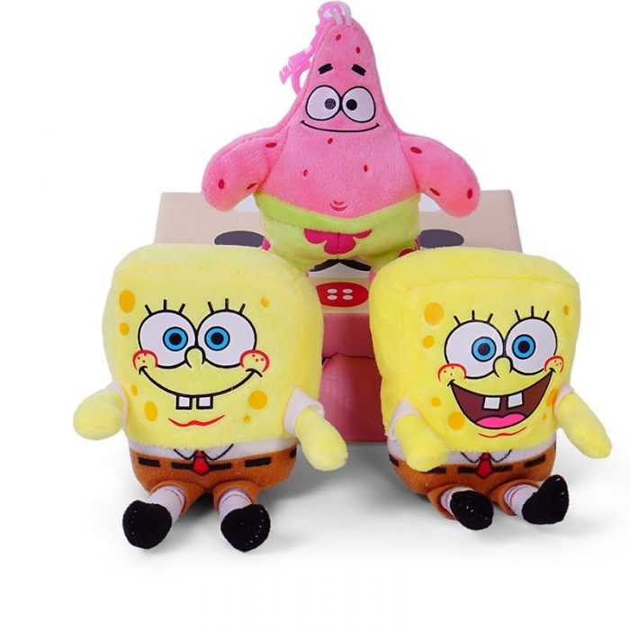 Cartoon Spongebob Patrick Star Soft Plush Car Key Chain Couple Backpack Pendant Kawaii Children s Toy 4 - Spongebob Plush