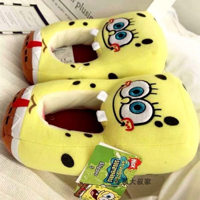 Kawaii Spongebob Squarepants Cartoon Anime Series Gary The Snail Bag Heel Cotton Shoes Soft Cute Plush - Spongebob Plush