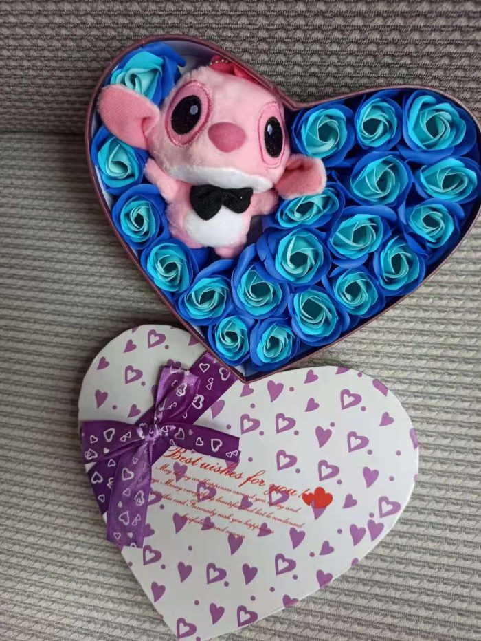 Disney Cartoon Lilo Stitch Plush Doll Toys Rose Bouquet Gift Box Stitch Flower Bouquet Home Decoration 3 - Stitch Plush