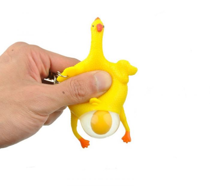 Cute Chicken Egg Laying Hens Crowded Stress Ball Keychain Creative Funny Spoof Tricky Gadgets Toy Chicken 5 - Stress Ball