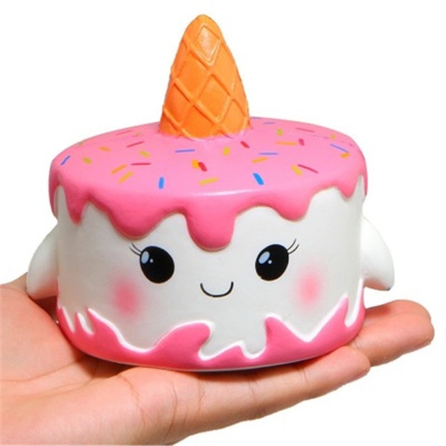 Cute Jumbo Squishy Kawaii Ice Cream Food Scented Unicorn Cake Squishies Slow Rising Squeeze Stress Relief 5 - Stress Ball