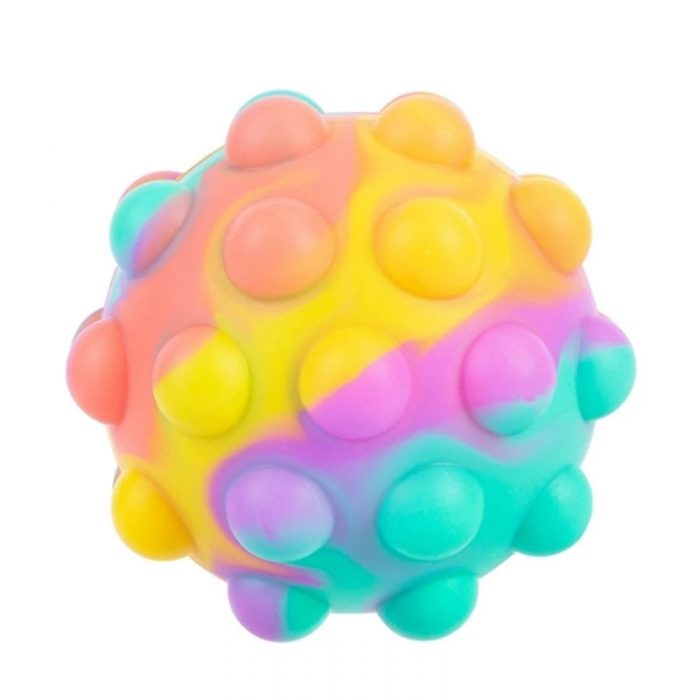 Rainbow Ball Push Bubble Antistress Cube Decompression Toys Squeeze 3D Elastic Ball Pop Stress Relief Sensory 4 - Stress Ball