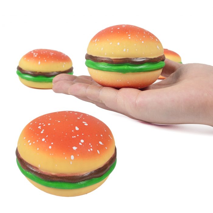 Burger Stress Ball 3D Squishy Hamburger Fidget Toys Silicone Decompression Silicone Squeeze Fidget Ball Fidget Sensory 4 - Stress Ball