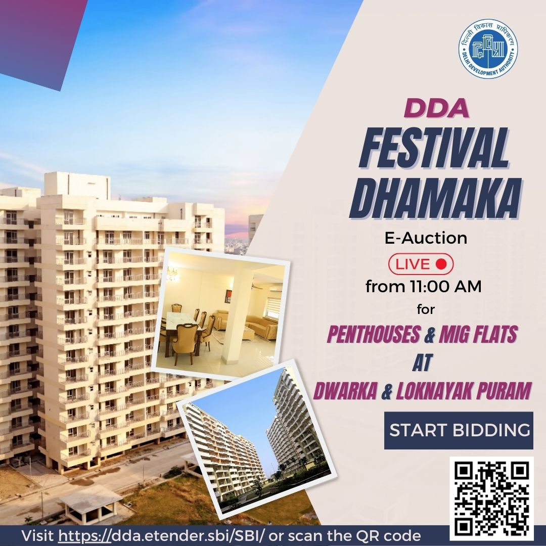 DDA eAuction 2024 on 5th March for Phase 3 of Diwali Special Housing