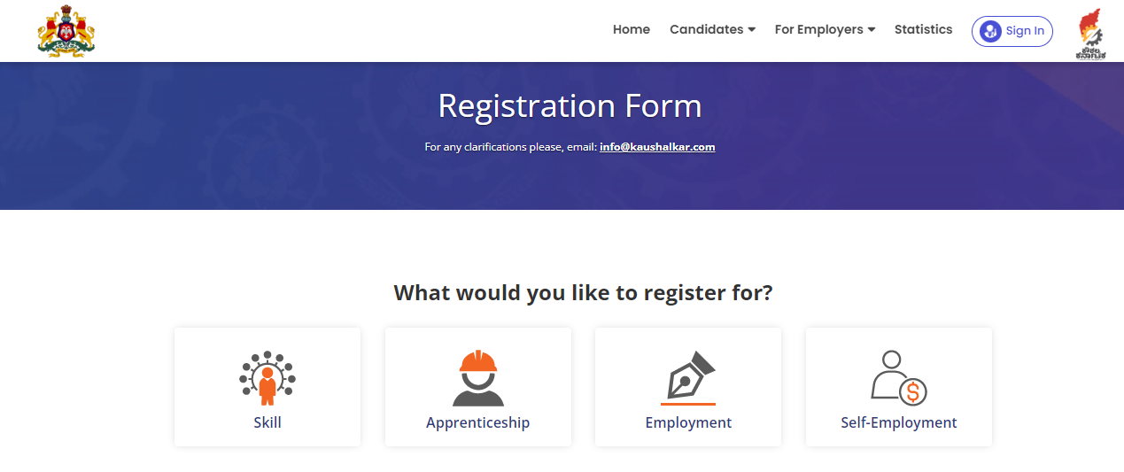 Karnataka Skill Connect Portal Candidate Registration