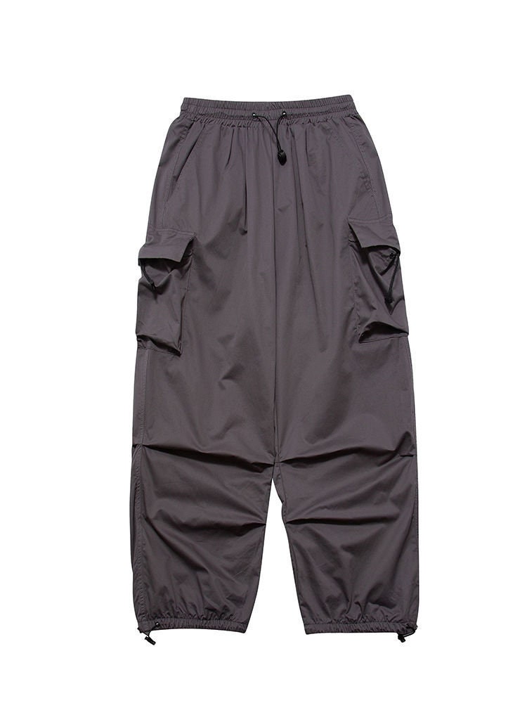 HOUZHOU Y2K Parachute Pants Women Hippie Streetwear Oversize Pockets Cargo Trousers