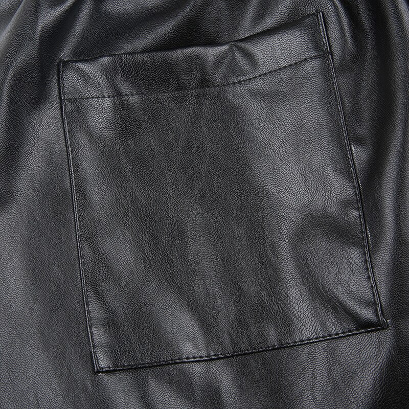 ZVV Design Pu Faux Leather Black Baggy Cargo Parachute Pants Pockets Oversize Loose Hip Hop Wide 5 - Parachute Pant Shop