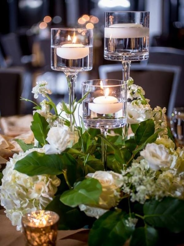 Glass Stems with Mini Floral Wreath