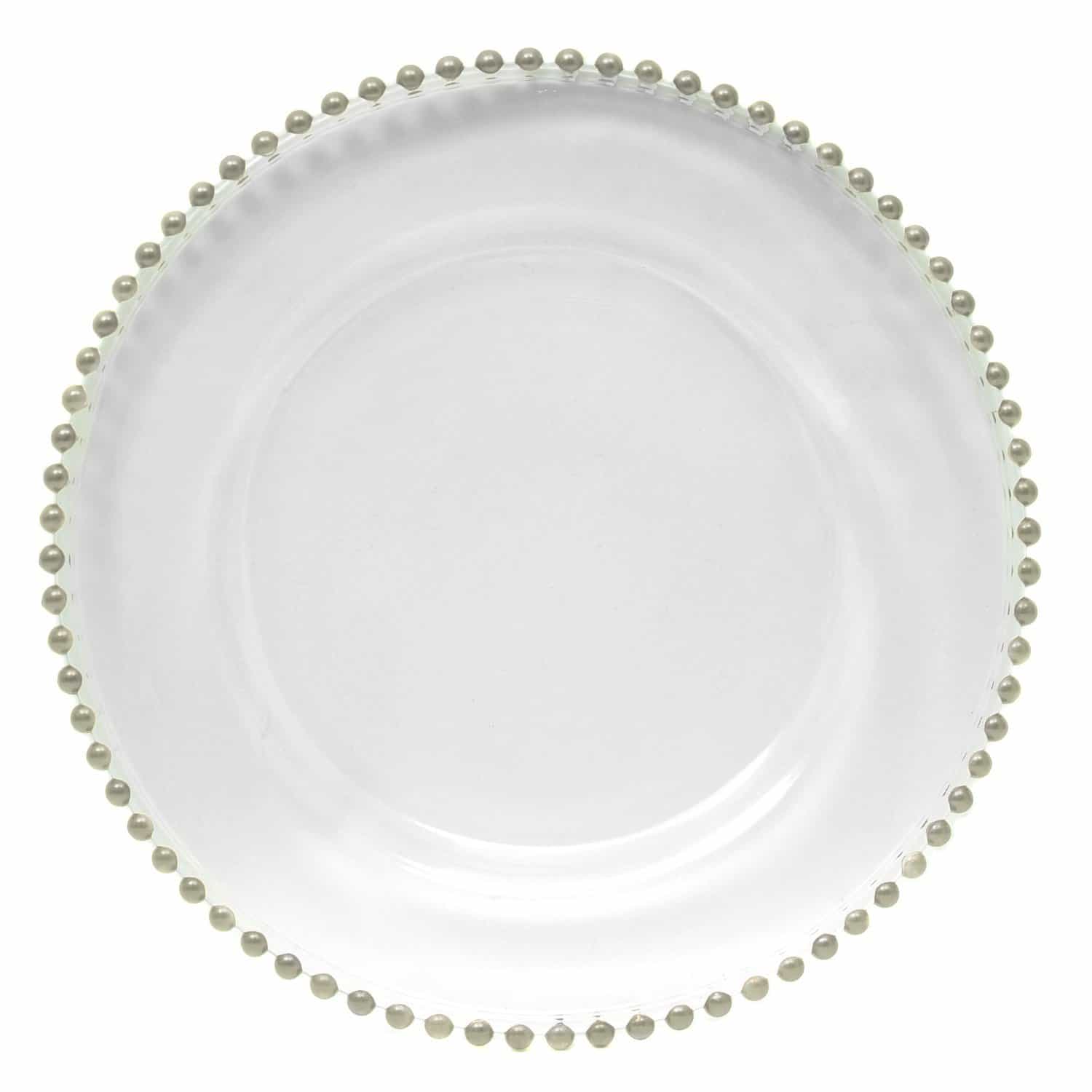 Silver Beaded Edge Charger Plates