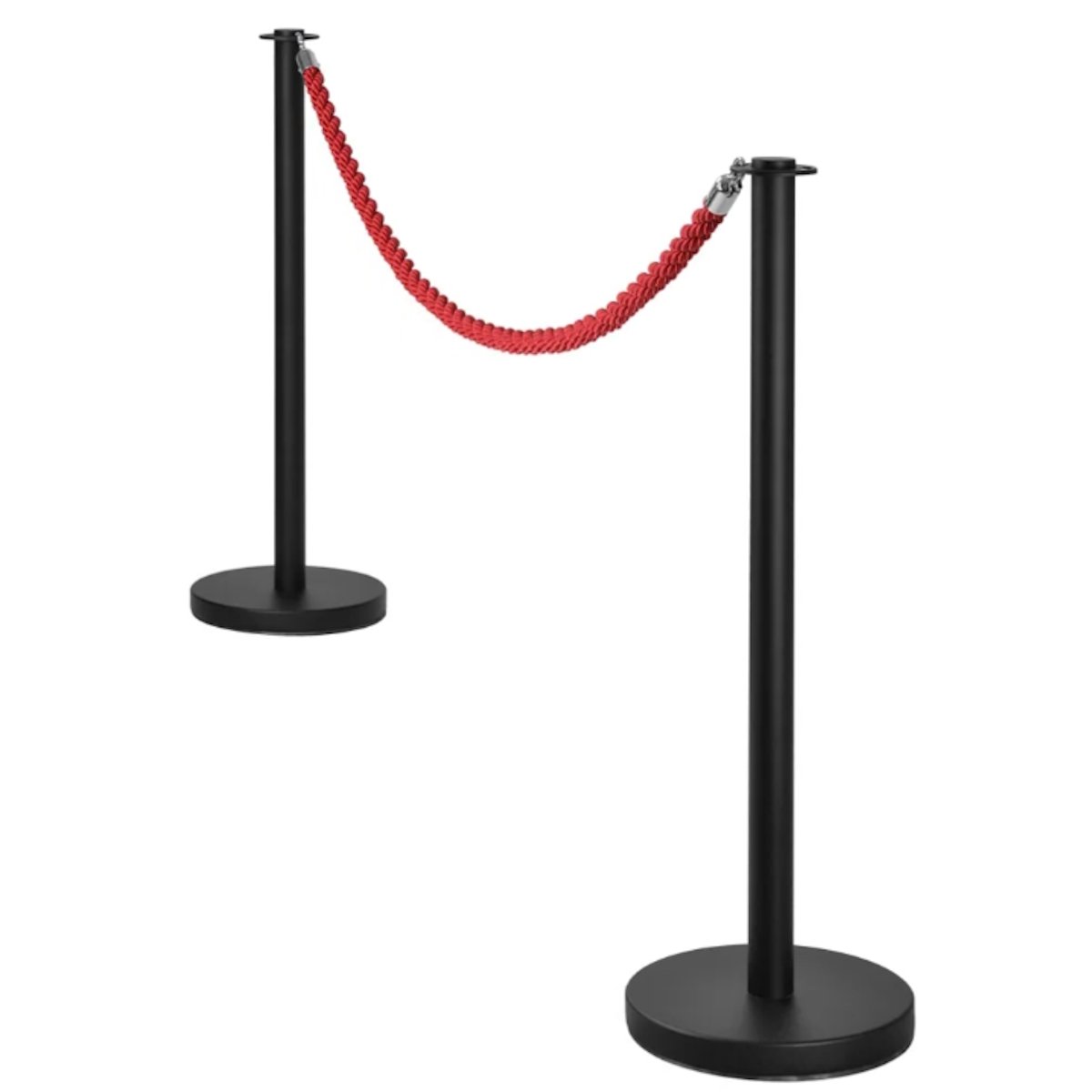 Black Bollard with Red Rope